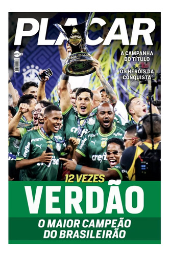 Revista Pôster Placar Palmeiras Campeão Brasileiro 2023