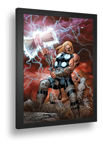 Quadro Emoldurado Poste Rune King Thor Marvel Apocalipse A3