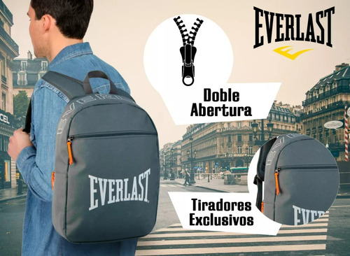 Mochila Everlast Original Reforzada Urbana Deportiva Nueva Temporada Bolsillo De Seguidad Exclusiva By Happy Buy