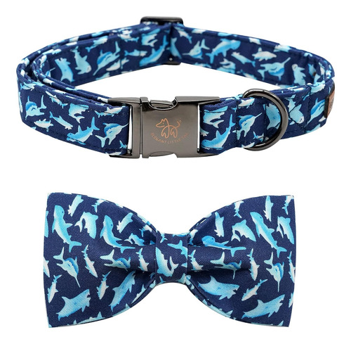 Collar De Perro Con Lazo, Collar Ajustable Con Estampado De