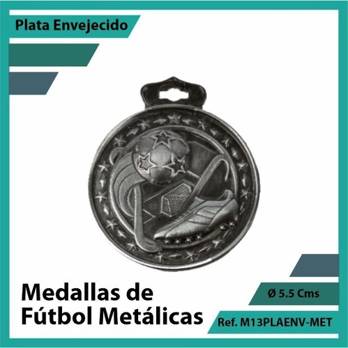 Medallas En Cali De Futbol Plata Metalica M13pla