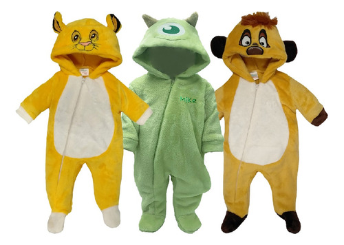 Kit 3 Mamelucos Disney Simba, Mike, Timon A Precio De 2