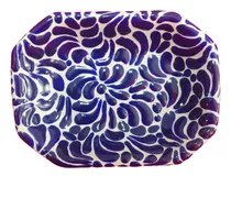 Comprar Jabonera De Talavera Poblana Barroca Azul Baño Charola Jbn