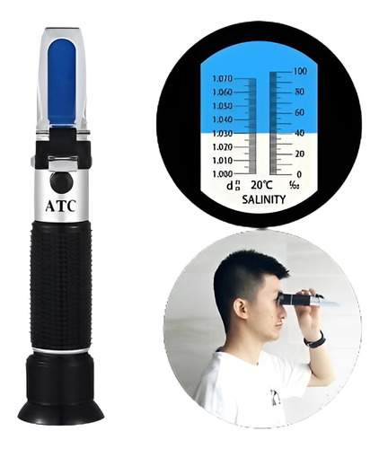 1-1.07sg Atc Sal Mar Agua Tester Salinidad Refractómetro Den