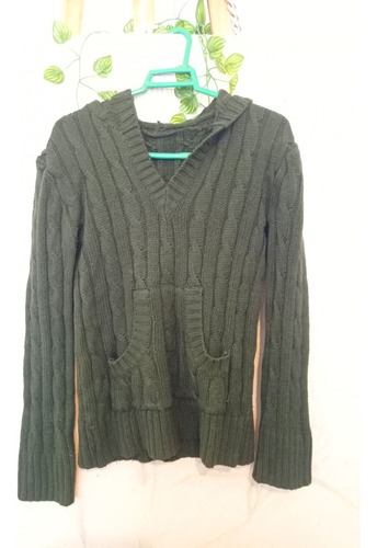 Sweater Tejido Con Capucha