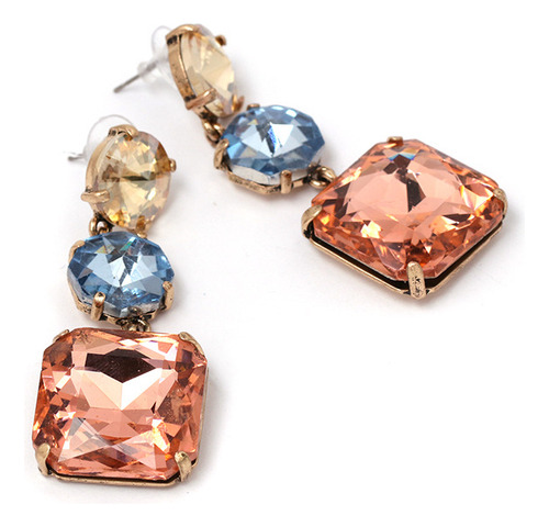 Aretes De Lujo Con Diamantes Incrustados De Aleación