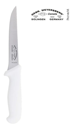 Faca Desossar Carne Açougue Profissional Corneta Premium 6pl Cor Branco