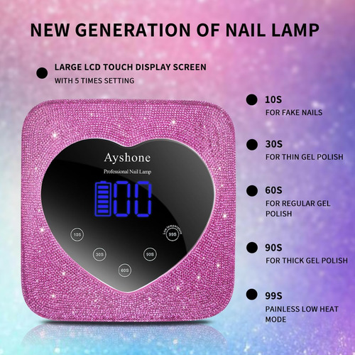 Lampara Secador De Uñas Profesional Led Esmalte Accesorios