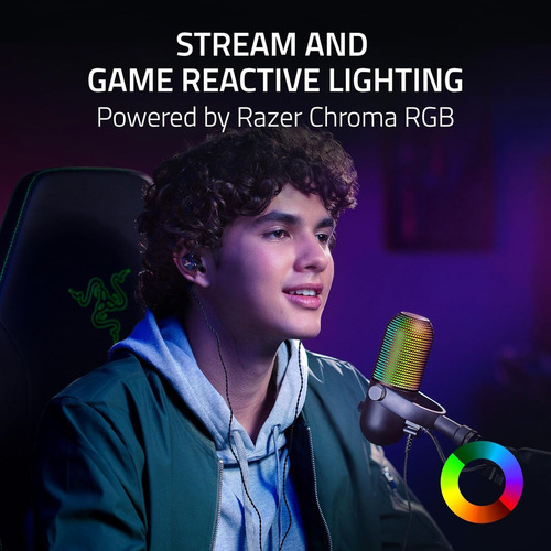 Microfone USB Razer Seiren V3 Chroma Rgb: Microfone Conde