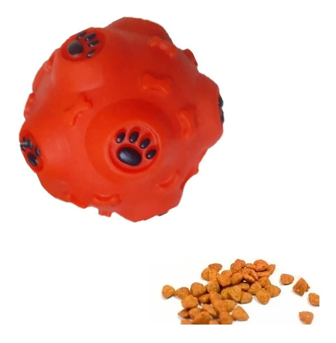 Pelota Dosificadora Mascota Entrenamiento Rellenable Roja