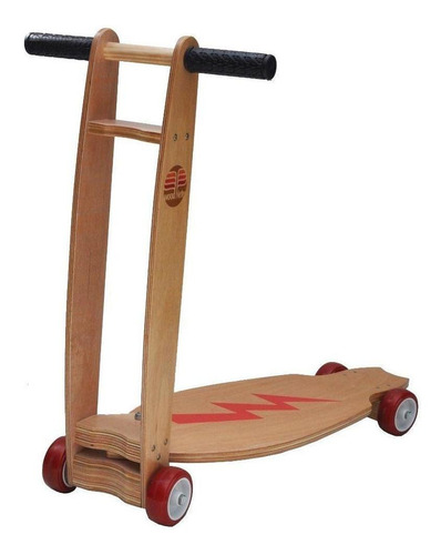 Patinete Em Madeira Woodnete Suporta 20 Kg