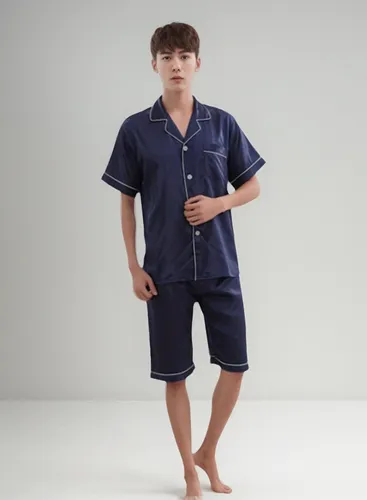 Conjunto De Pijama Clásico Corto De Satén De Seda De Color L