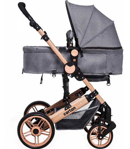 Cochecito De Bebe Convertible En Moises Cuna Y Asiento