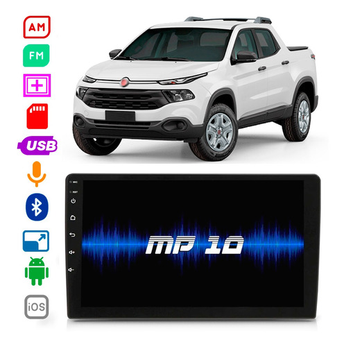 Mp5 Toro 2015 A 2021 9 Polegadas Bluetooth Espelhamento Fm