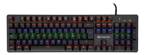 Teclado Gamer The Game House Hydra Qwerty Español Latinoamerica Color Negro Con Luz Rgb