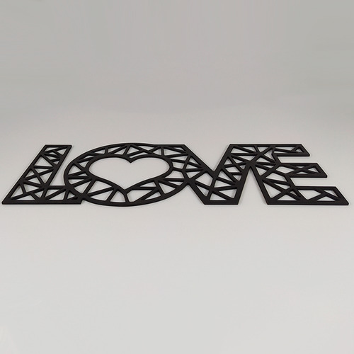 Figura Geométrica Decorativa En Mdf Letras Love