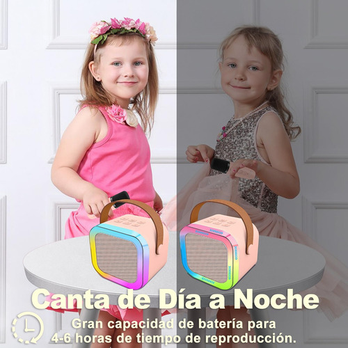 ..bocina Karaoke Infantil 2 Micrófonos Inalámbricos Para Niñ