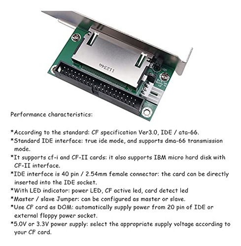Adaptador Cf A Ide Saidian, Tarjeta Compact Flash De 40 Pine