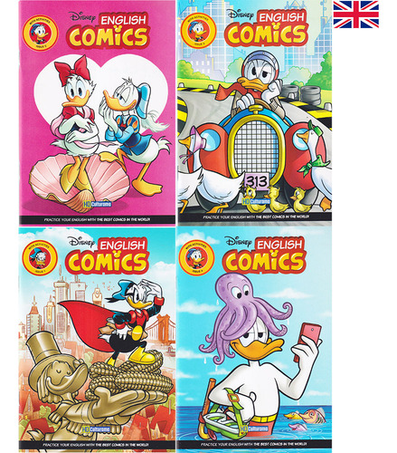 Gibi Em Inglês Disney: 4 Volumes - English Comics, De Editora Culturama. Quadrinhos E Passatempos Em Inglês, Vol. 4 Vols. Editorial Culturama, Capa Mole, Edição 1 Em Inglês, 2023