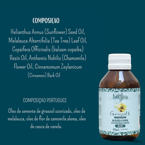 Ama Ozon Kit Especial Oleos Ozonizados Rolon E Refil Fragrância N6 Melaleuca E Copaiba