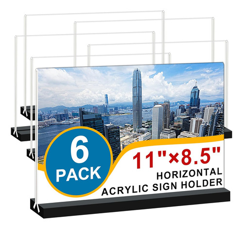 Porta-afiches De Acrílico 11x8.5 '' Horizontal Forma D...
