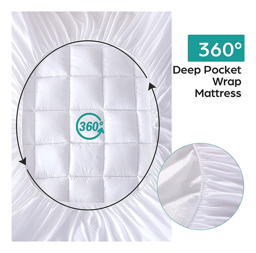 Whatsbedding Protector De Colchón Impermeable De Algodón, Ta