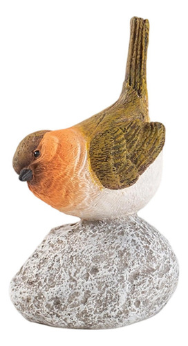 Estatua De Pájaros De Jardín Escultura De Resina 65x6x12cm