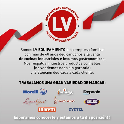 Cocina Industrial Depaolo Cristal Negra Ahora 12/18