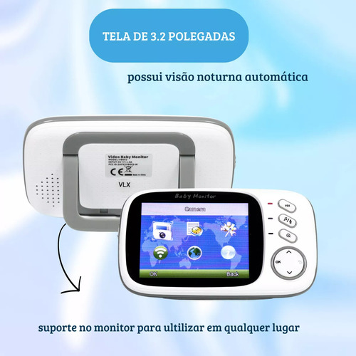 Babá Eletrônica Vb603 Sem Fio Com Câmera 110/220v Intax