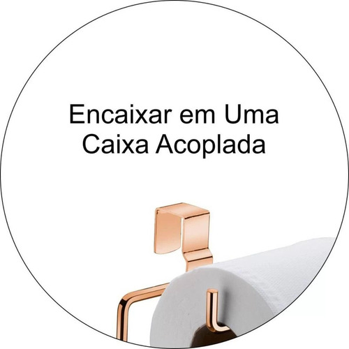 Porta Papel Higiênico Duplo Lixeira Basculante Rosé Gold