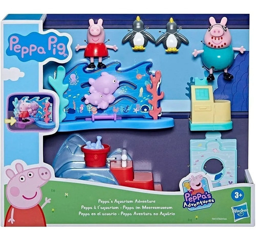 Peppa Pig Y Papa Paseo En El Acuario Figura Con Accesorios