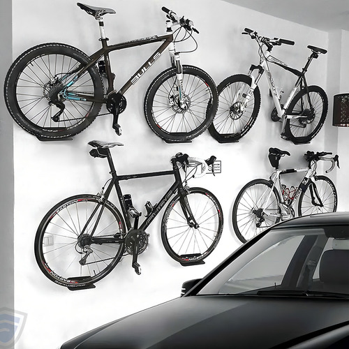 Kit 02un Suporte Bicicleta Parede Universal Encaixe Bike Cor Preto
