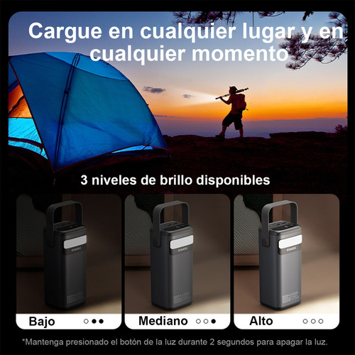 100w Power Bank 60000mah Cargador Portatil Carga Rápida 2 type-C Marca Romoss Modelo PMT60 Color Negro incluye 2USB