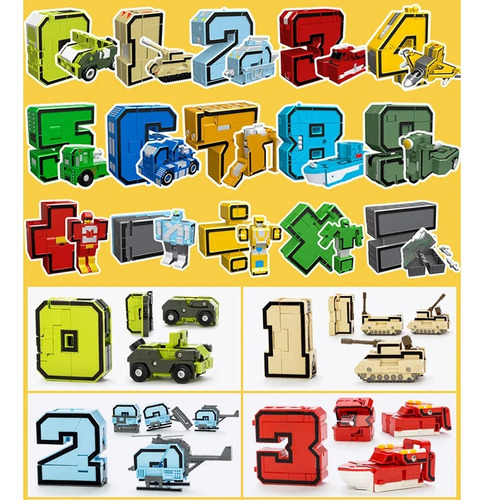 Brinquedo Númebots Números Que Se Transformam Robôs 10 Pcs