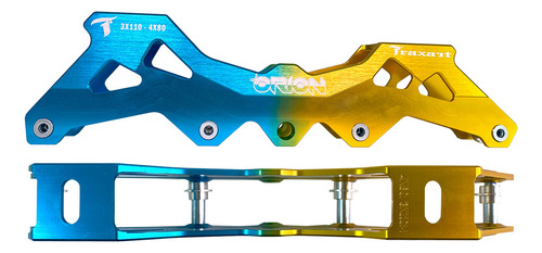 Base Traxart Híbrida Orion 3x110mm Ou 4x80mm - Azul/amarelo