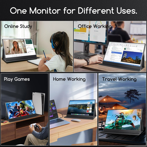 Monitor De Juego Portátil Ercgwop 15.6 120hz 2k, Monitor Por