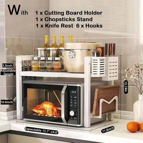 Estante Repisa Extensible Horno Microondas Rack Organizador Blanco