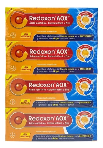 Pack Redoxon Aox Vitamina D + C + Zinc 10 Tab. C/u 4 Piezas