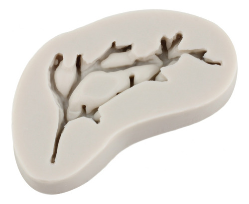 4pcs Molde De Silicona Rama Cerezo En Flor Pájaro Fondant Color Gris