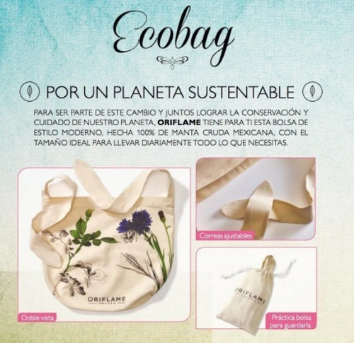Imagen 3 de 5 de Ecobag Bolsa De Manta Oriflame