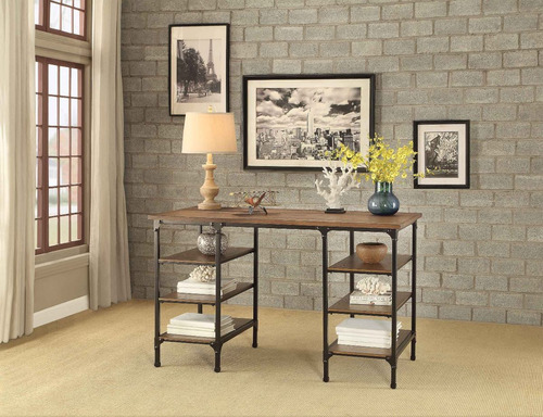 Homelegance Counter Height Escritorio De Metal Con Estant