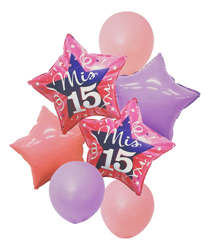 Kit Set Globo 15 Años Fiesta Feliz Cumpleaño Happy Birthday 