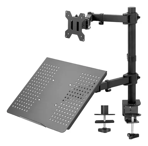 VIVO Soporte de escritorio para monitor doble, soporte de acero totalmente  ajustable, soporta 2 pantallas de computadora de hasta 30 pulgadas y máximo