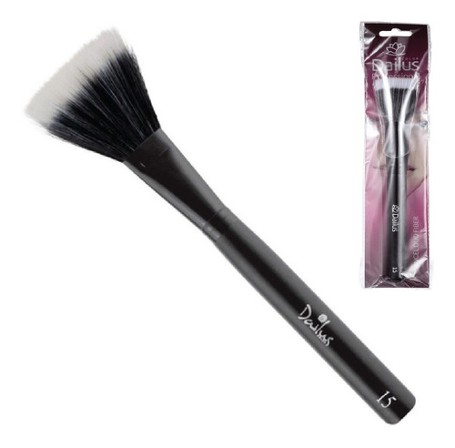 Pincel Dailus Double Duo Fiber E Blush Chanfrado- Dailus Pro Cor Preto