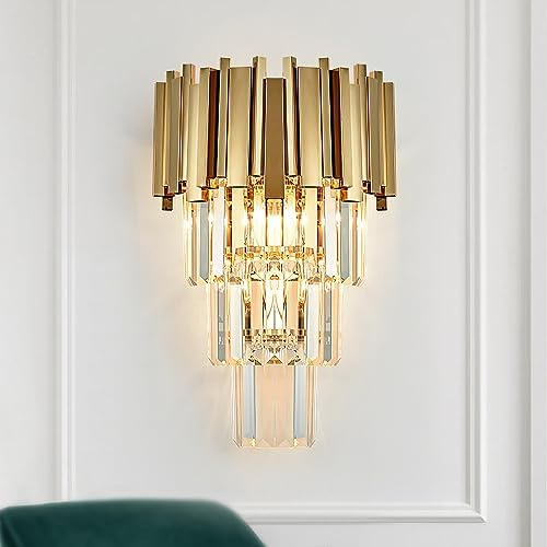 Lizztree Modernas Luces De Pared De Cristal Dorado: Junto A 