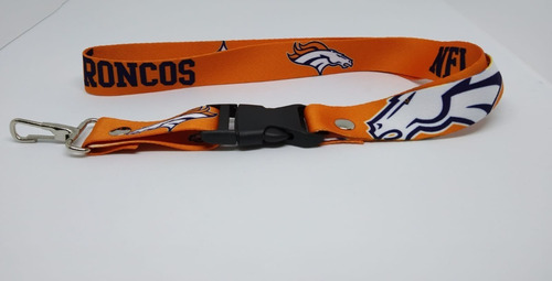 Broncos Denver Lanyard Nfl Portagafete Llavero Cinta Llaves