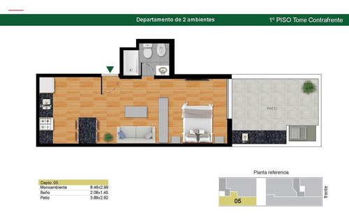 Imagen 13 de 18 de Departamento De 1 Ambiente Con Patio En Pleno Centro De Rosario