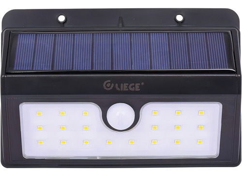 Luminária Solar De Parede Com 20 Leds Liege Cor Preto