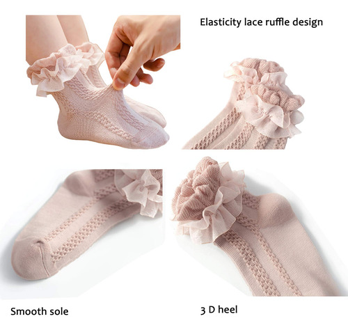 5 Pares De Calcetines De Algodón Para Bebé Y Niña,