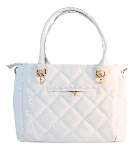 Bolso De Dama Elegante Charol Abollonado Lua De Dibella